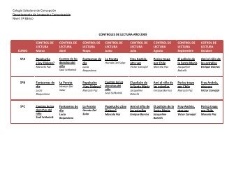 controles de lectura 2009 - Colegio Salesiano de Concepción