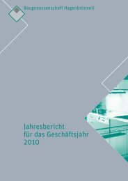 Geschäftsbericht 2010 - Baugenossenschaft Hagenbrünneli