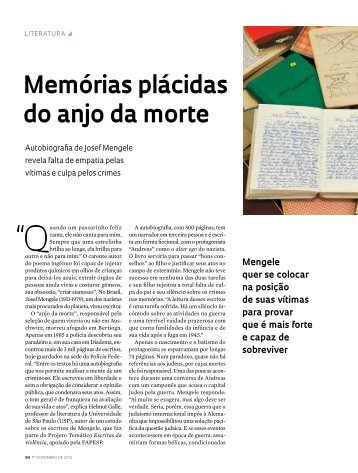 Memórias plácidas do anjo da morte - Revista Pesquisa FAPESP