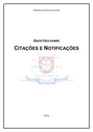 Questões sobre Citações e Notificações - Câmara dos Solicitadores