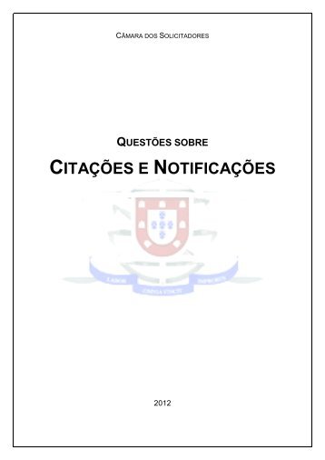 Questões sobre Citações e Notificações - Câmara dos Solicitadores