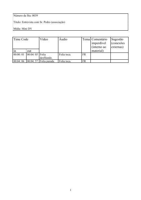 Ficha de Decupagem