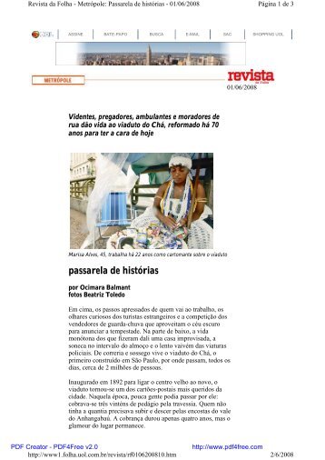 01/06/08 Na Revista da Folha - Viva o Centro