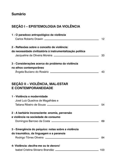 Faces da Violência na Contemporaneidade - Intranet - Uemg