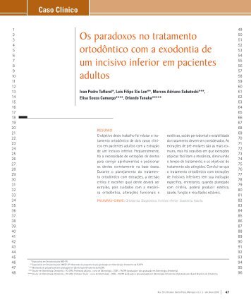 Os paradoxos no tratamento ortodôntico com a exodontia de um ...
