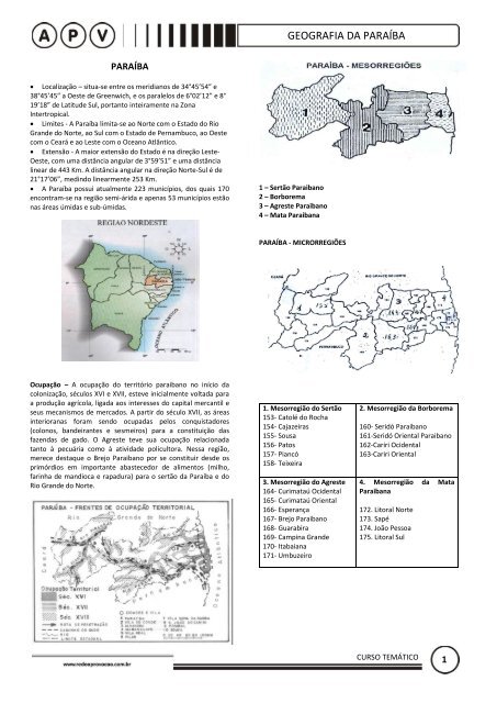 Apostila Geografia Paraiba, PDF, Mangue