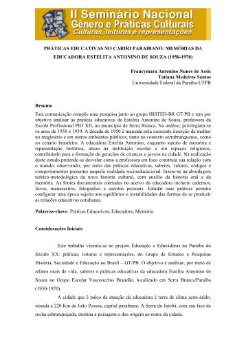 PRÁTICAS EDUCATIVAS NO CARIRI PARAIBANO ... - Itaporanga.net