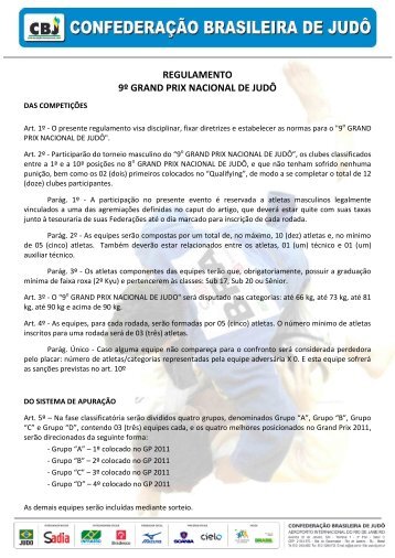 REGULAMENTO 9º GRAND PRIX NACIONAL DE JUDÔ