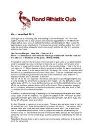 2013 March Newsflash - Rand Athletic Club