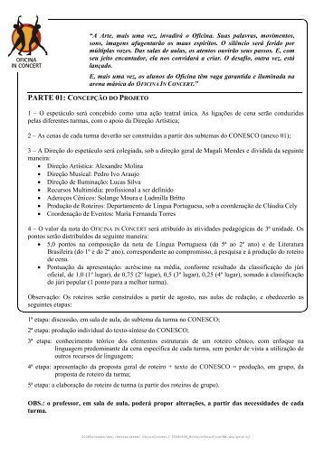 “A Arte, mais uma vez, invadirá o Oficina. Suas ... - Colégio Oficina