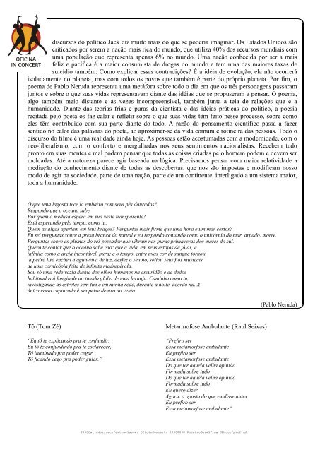 “A Arte, mais uma vez, invadirá o Oficina. Suas ... - Colégio Oficina