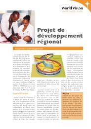 Projet de développement régional - World Vision Schweiz