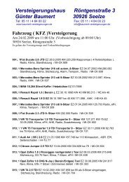 ( KFZ )Versteigerung - Versteigerungshaus Günter Baumert