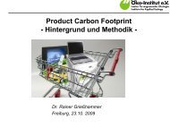 Product Carbon Footprint - Hintergrund und Methodik - - B.A.U.M. e.V.