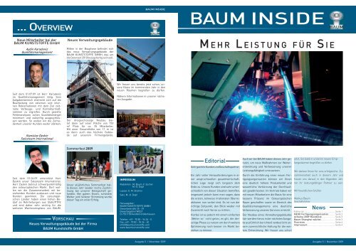 BAUM INSIDE-Ausgabe 5 (PDF) - Baum Kunststoffe GmbH