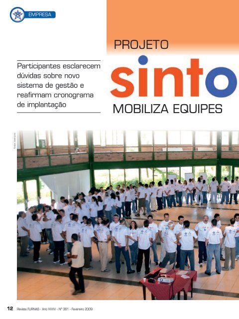 Projeto Sintonia mobiliza equipes - Furnas