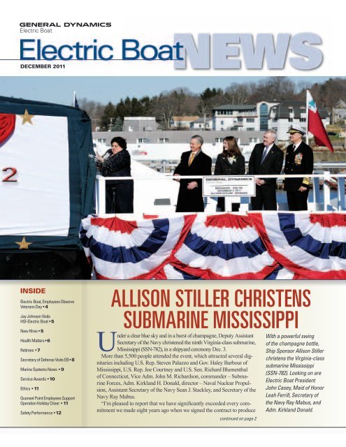 allison stiller christens submarine mississippi - Electric Boat ...