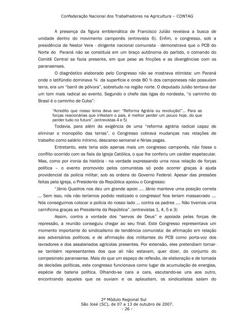 caderno de textos ii modulo curso sul enfoc/2007 - Contag