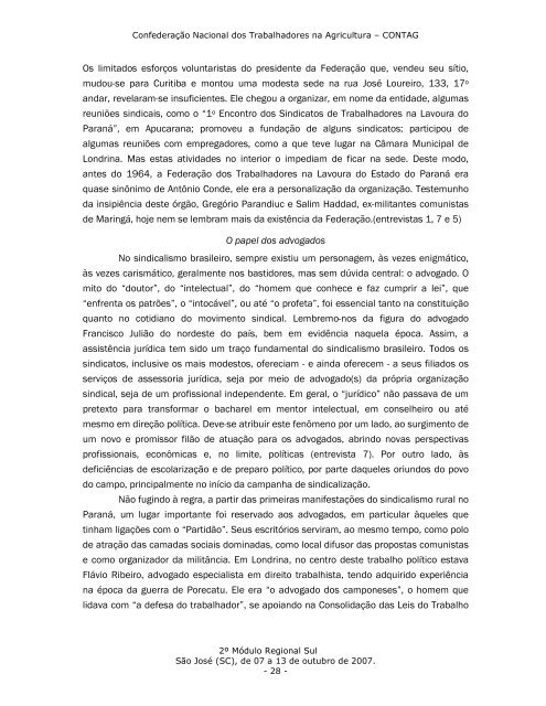 caderno de textos ii modulo curso sul enfoc/2007 - Contag