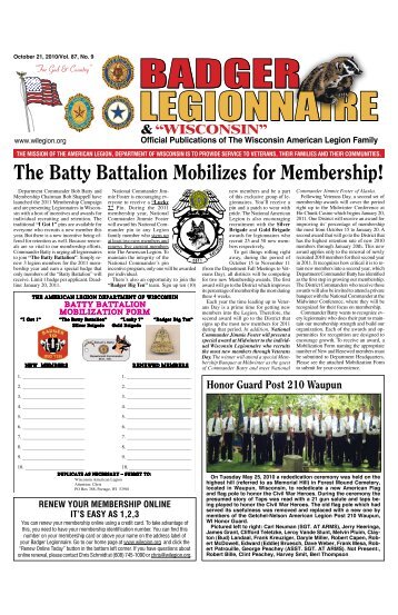 The Batty Battalion Mobilizes for Membership! - American Legion