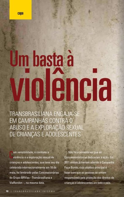 violência sexual contra crianças e adolescentes - Transbrasiliana
