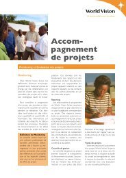 Accom- pagnement de projets - World Vision Schweiz