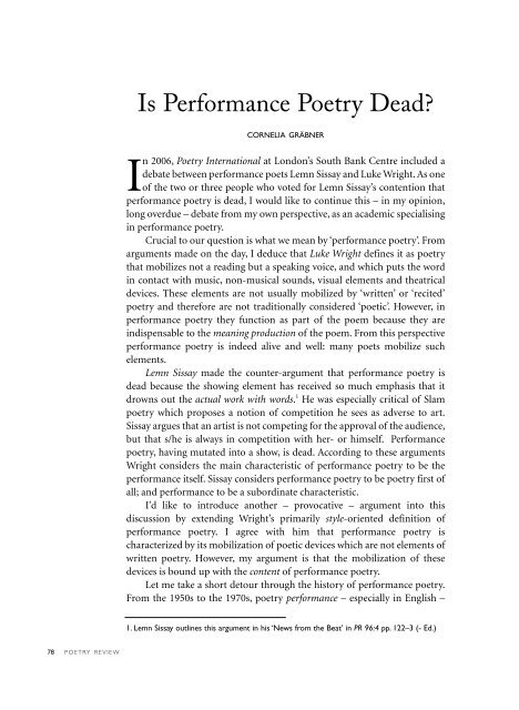 Is Performance Poetry Dead? - The Poetry Society