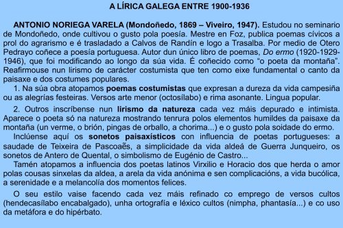 a lirica entre 1900-1936