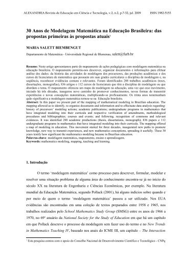 30 Anos de Modelagem Matemática na Educação Brasileira