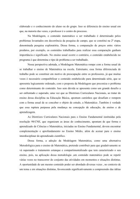 MODELAGEM MATEMÁTICA E A SALA DE AULA Dionísio Burak ...
