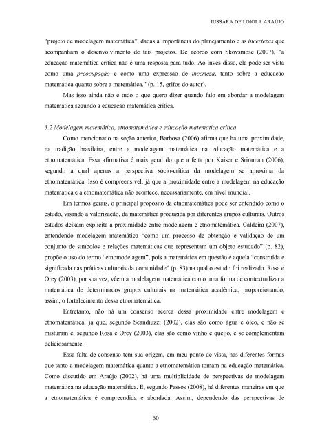 uma abordagem sócio-crítica da modelagem matemática - Alexandria