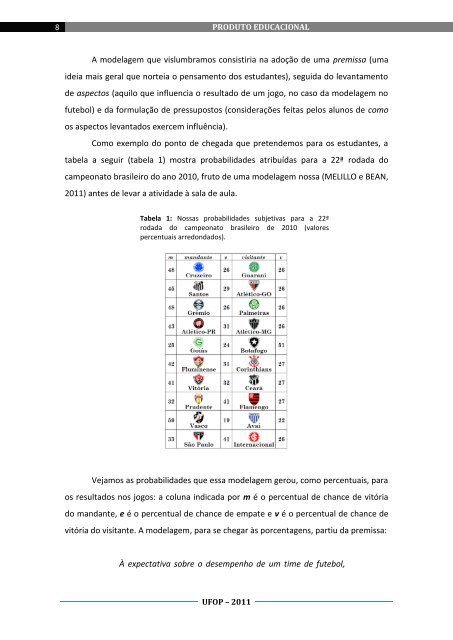 Modelagem matemática no futebol - Programa de Pós-Graduação ...