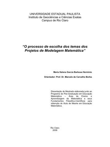 “O processo de escolha dos temas dos Projetos de Modelagem ...