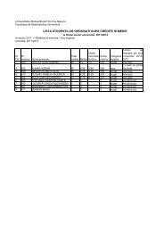 lista studentilor ordonati dupa credite si medie - Universitatea Babeş ...