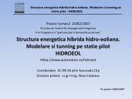 Structura energetica hibrida hidro-eoliana. Modelare si ... - IPA SA