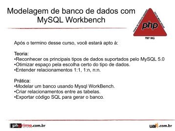 Modelagem de banco de dados com MySQL Workbench - PHP MG