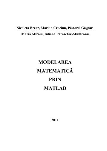 Modelarea matematica prin Matlab - EduManager