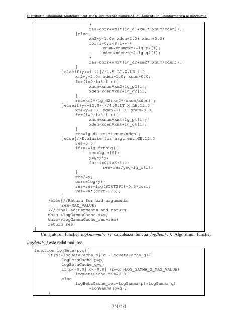 Distribuţia Binomială: Modelare Statistică, Optimizare Numerică, cu ...