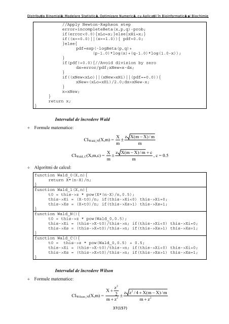 Distribuţia Binomială: Modelare Statistică, Optimizare Numerică, cu ...