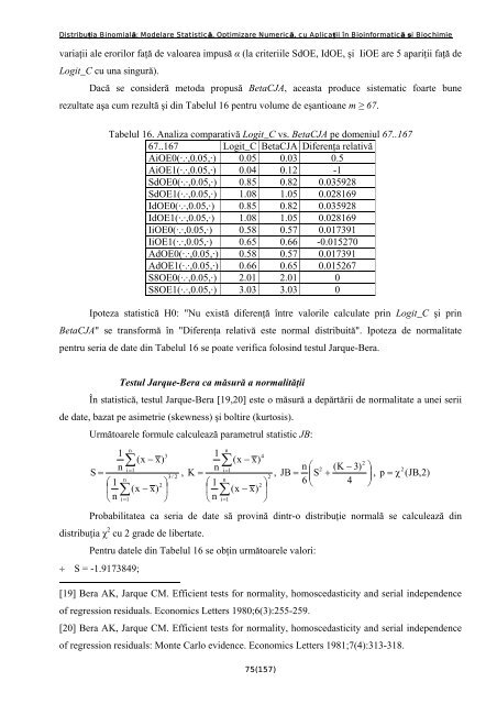 Distribuţia Binomială: Modelare Statistică, Optimizare Numerică, cu ...