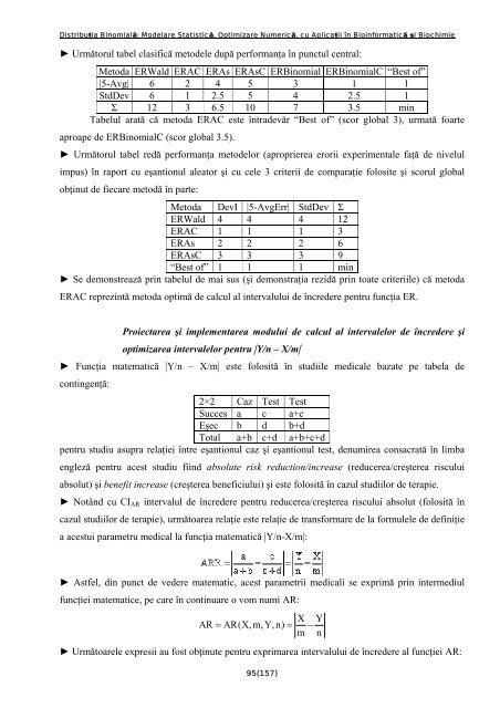 Distribuţia Binomială: Modelare Statistică, Optimizare Numerică, cu ...