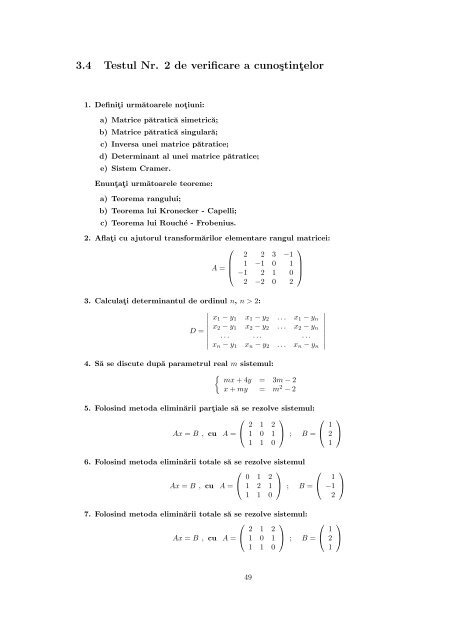 matematici aplicate în economie - "Lucian Blaga" din Sibiu