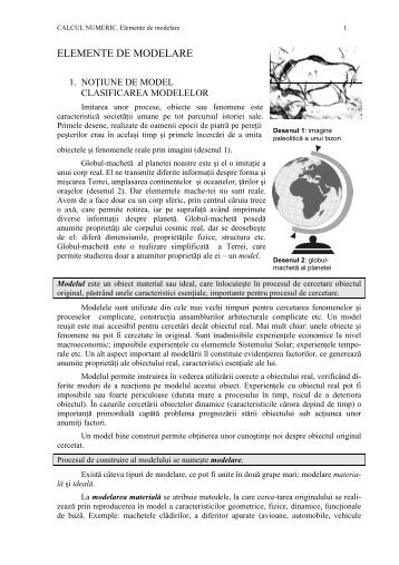 CALCUL NUMERIC. Elemente de modelare