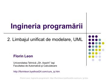 Limbajul unificat de modelare, UML - Universitatea Tehnică ...