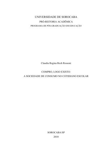 Compro, Logo Existo: a sociedade de consumo no cotidiano escolar