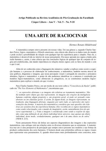 UMA ARTE DE RACIOCINAR - Renato Hildebrand