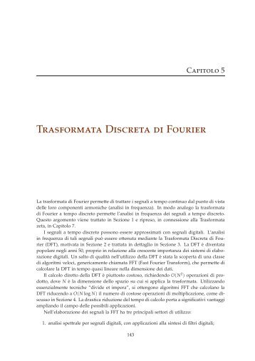Trasformata Discreta di Fourier - Sistemi e Segnali