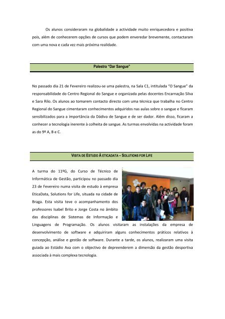 Carta de notícias n.º 4 - Escola Secundária de VILELA