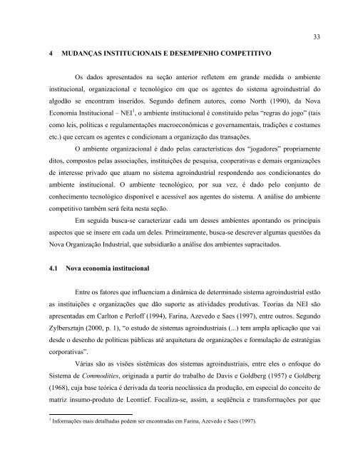 A reestruturação da cotonicultura no Brasil - Cepea - USP