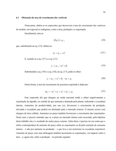 A reestruturação da cotonicultura no Brasil - Cepea - USP